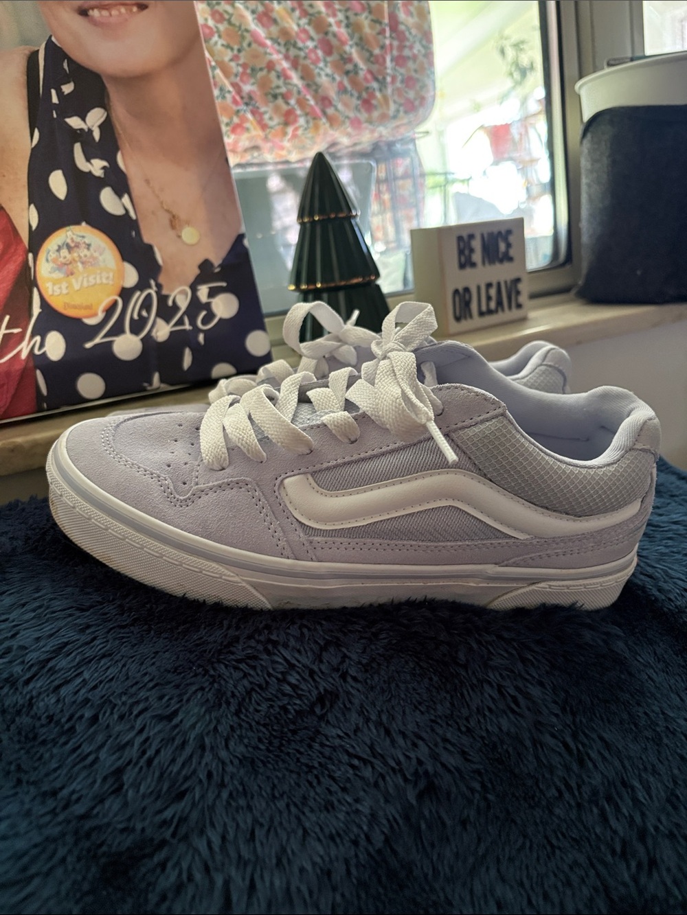 Vans Light purple and White Low Top Sneakers